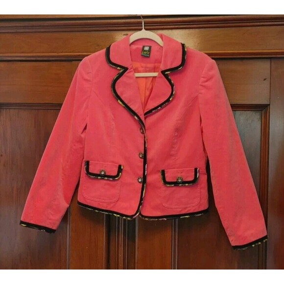 LA VIE BOHEME Fitted Velvet Jacket Small Jeweled Buttons READ/MEASUREMENTS VGC - Picture 2 of 7